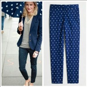 J. Crew Navy Polka Dot Ankle Pants